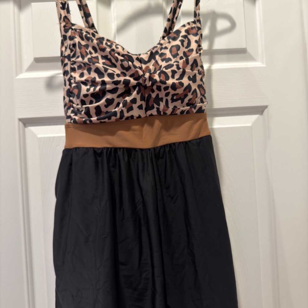 BloomChic Leopard and Black Romper Swimsuit